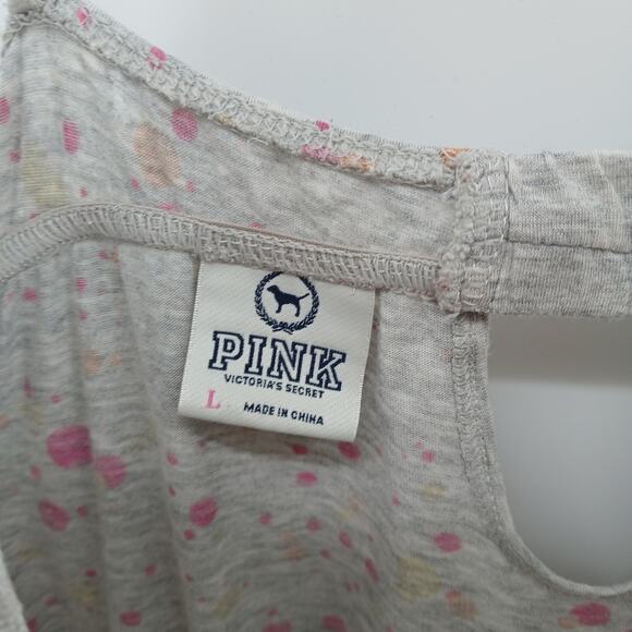 Y2K PINK by VS Babydoll Speckled Micro Mini Dress LG Lounge Nightgown Playful - Picture 4 of 10